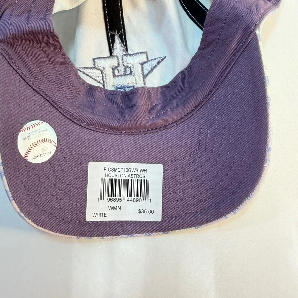 Houston Astros Hat Women OS '47 Brand Pastel Leopard Print Adjustable Cap NEW